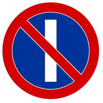 Znak zakazu METALOWY (B37) Zakaz postoju w dni nieparzyste