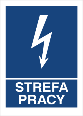 Znak Strefa Pracy na Folii Samoprzylepnej (530-12)