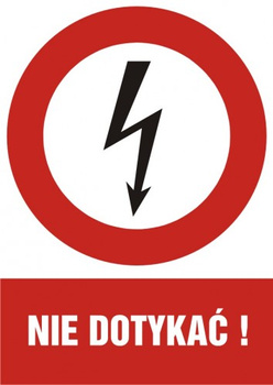 Znak Nie dotykać na Folii Samoprzylepnej (HC007)