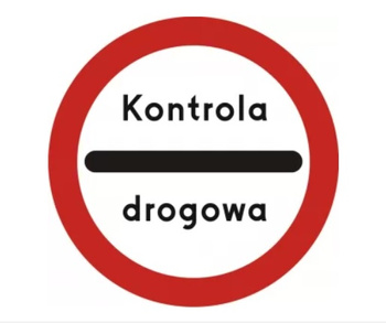 Znak zakazu drogowy METALOWY (B32e) Kontrola drogowa