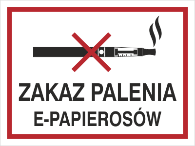 Znak zakaz palenia e-papierosów na Folii Samoprzylepnej (209-19)