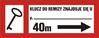 Znak Klucz do remizy znajduje się u... na płycie PCV (BC125P)