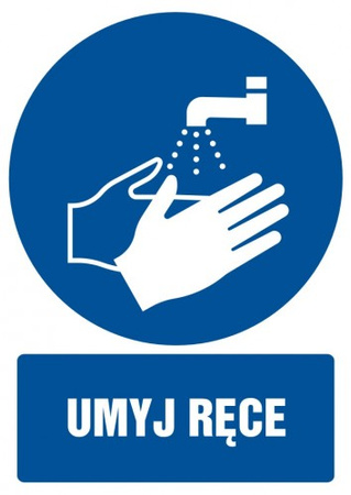 Znak umyj ręce na płycie PCV (GL012)