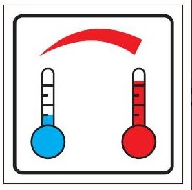 Znak regulacja ogrzewania na Folii Samoprzylepnej (702-87)