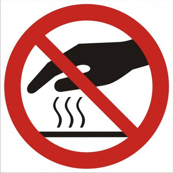 Znak Nie dotykać. Gorąca powierzchnia na płycie PCV (GB019)