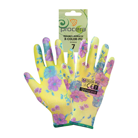 Rękawice ochronne powlekane PU X-COLOR-PU rozmiar. 7