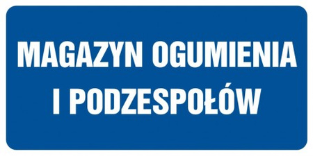 Znak Magazyn ogumienia i podzespołów (PB075)