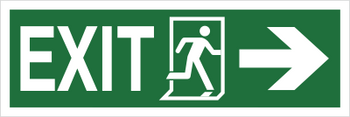 Znak exit w prawo na Folii Świecącej (987-02) Techem