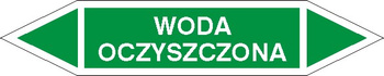 Tabliczka na rurociągi Woda oczyszczona znak na płycie PCV (R-W26)