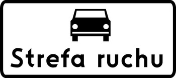 Znak informacyjny METALOWY Strefa ruchu (D52)
