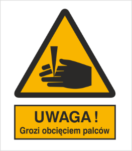 Znak uwaga grozi obcięciem palców (336)