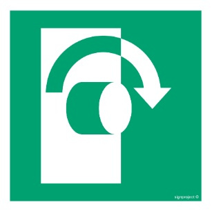 Znak przekręcić w prawo, aby otworzyć (AE019) Signproject
