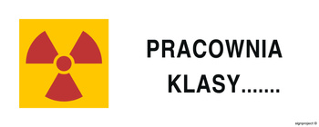 Znak ostrzegawczy do oznakowania pracowni z otwartymi źródłami promieniotwórczymi (KA011)