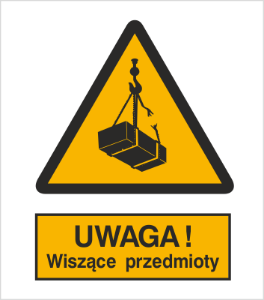 Znak uwaga wiszące przedmioty (305)