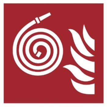 Znak niepodłączony wąż pożarniczy (F19) (ISO 7010) Techem