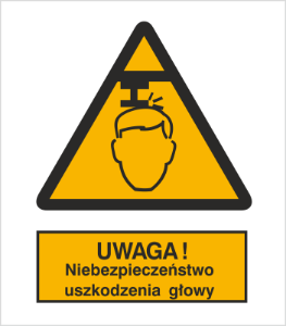 Znak uwaga niebezpieczeństwo uszkodzenia głowy (311)