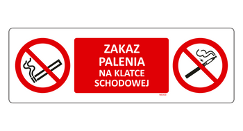 Znak Zakaz palenia na klatce schodowej na płycie PCV NE003