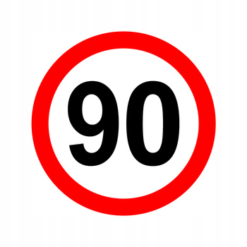 Nalepka limit prędkości 90 km/h