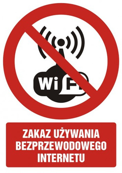 Znak Zakaz używania bezprzewodowego internetu (GC069)