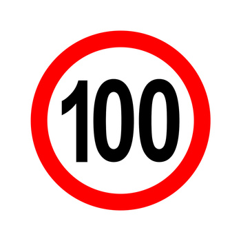 Nalepka limit prędkości 100 km/h (klasa 1)