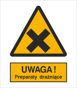 Znak uwaga preparaty drażniące (318)