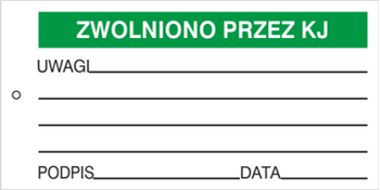 Znak zwolniono przez KJ na płycie HIPS (802-53)