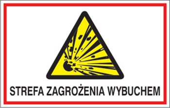 Znak strefa zagrożenia wybuchem na płycie PCV (827-04)