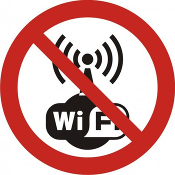 Znak zakaz używania bezprzewodowego internetu (GB038)