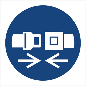 Znak nakaz stosowania pasów bezpieczeństwa (M20) (ISO 7010)