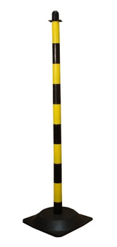 Słupek do łańcucha żółto-czarny 130 cm podstawa gumowa