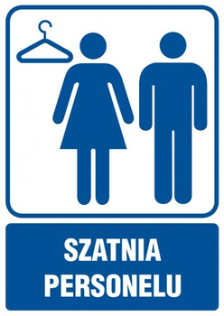 Znak Szatnia personelu na Folii Samoprzylepnej (RB015)