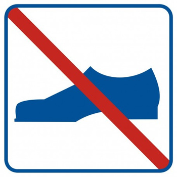 Znak Zakaz używania obuwia (RA506)