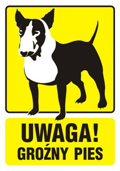 Znak Uwaga! Groźny pies (PA036)