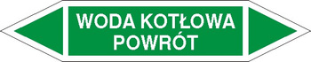 Tabliczka na rurociągi Woda kotłowa- powrót znak na płycie PCV (R-W21)
