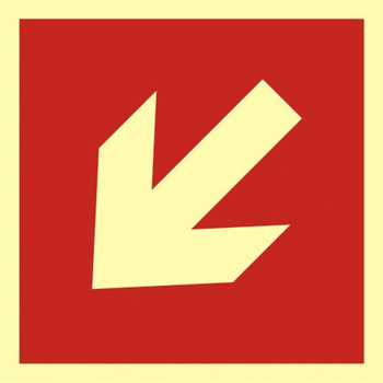 Znak Kierunek do miejsca rozmieszczenia sprzętu pożarniczego lub urządzenia ostrzegającego (BA012) Signproject