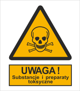 Znak uwaga substancje i preparaty toksyczne (302-03)