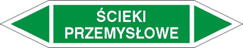 Tabliczka na rurociągi Ścieki przemysłowe znak na Folii Samoprzylepnej (R-W09)