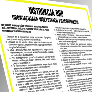 Wykaz prac wzbronionych młodocianym (422 XO-29)