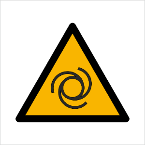 Znak ostrzeżenie przed automatycznym uruchamianiem się (W18) (ISO 7010)