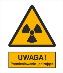 Znak uwaga promieniowanie jonizujące (304-02)
