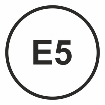 Znak Benzyna- maksymalna zawartość etanolu w paliwie 5% na Folii Samoprzylepnej (SB022)