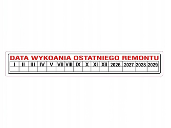Naklejka serwisowa gaśnicy – Data remontu