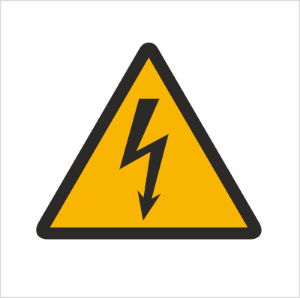 Znak ostrzeżenie przed porażeniem prądem elektrycznym (307)
