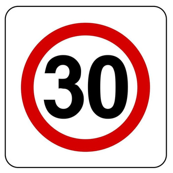 Znak zakazu METALOWY (B43) Ograniczenia do 30km/h