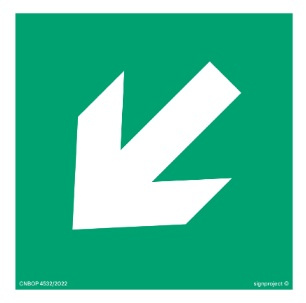 Znak kierunek drogi ewakuacyjnej (AE006) Signproject