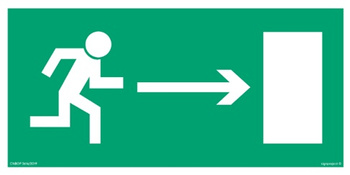 Znak kierunek do wyjścia drogi ewakuacyjnej w prawo (AA002) Signproject