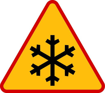 Znak ostrzegawczy METALOWY Oszronienie jezdni (A32)