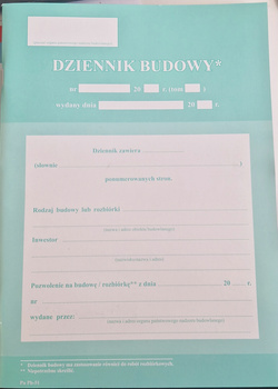Dziennik Budowy 60 kartkowy zwykły