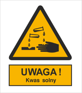 Znak uwaga kwas solny (303-06)