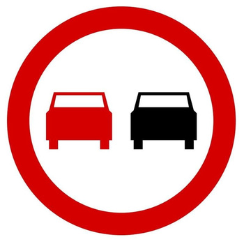 Znak zakazu METALOWY (B25) Zakaz wyprzedzania